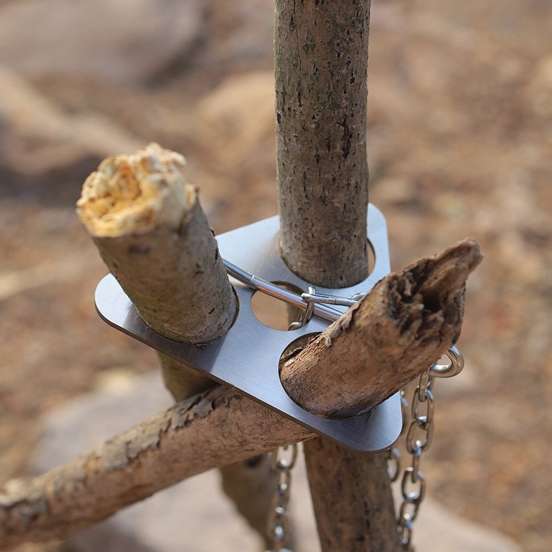 Camping Cooking Equipment - Stainless Steel Camping Tripod Portable Detachable