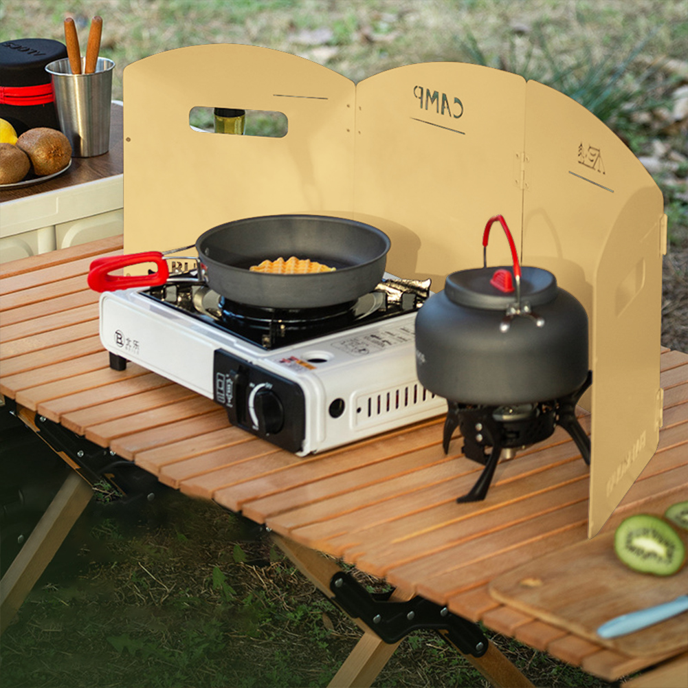 Camping Cooking Hob - Foldable Camping Gas Stove Windshield with
