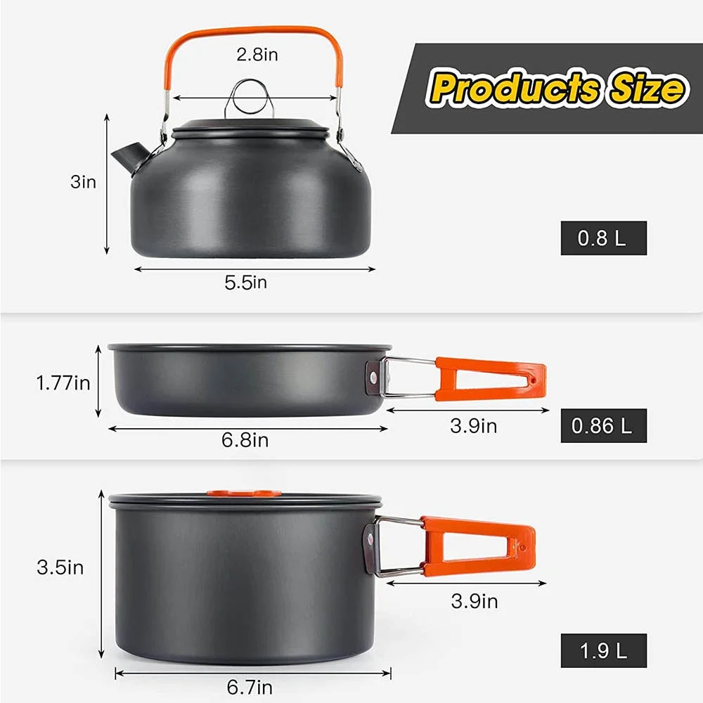Outdoor camping cooking set, n - огляд і ціна Nesting Camping Cooking Set