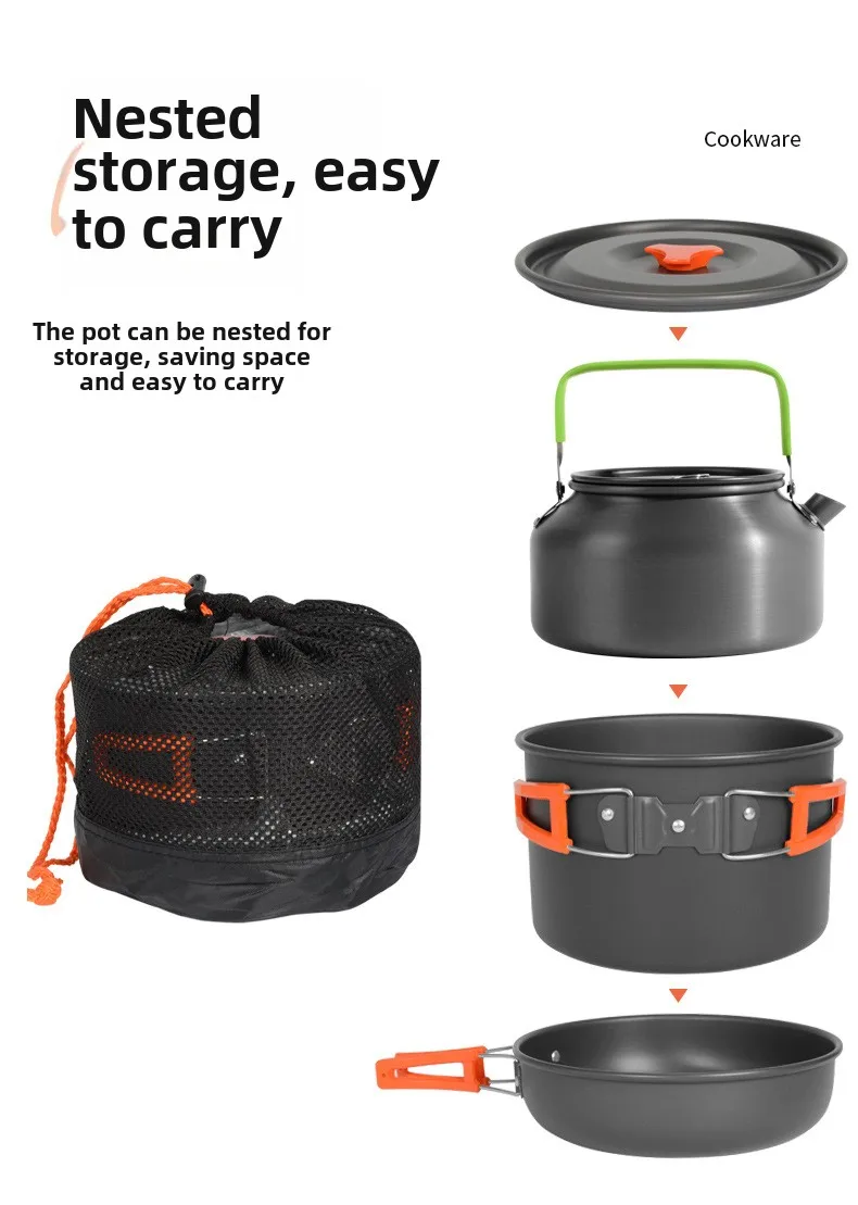 DS-308 Outdoor large capacity  - огляд і ціна Nesting Camping Cooking Set