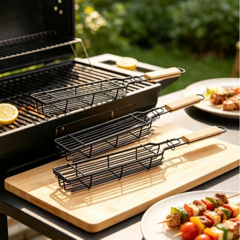 2/3 pcs Grill Baskets Stainles - огляд і ціна Nesting Camping Cooking Set