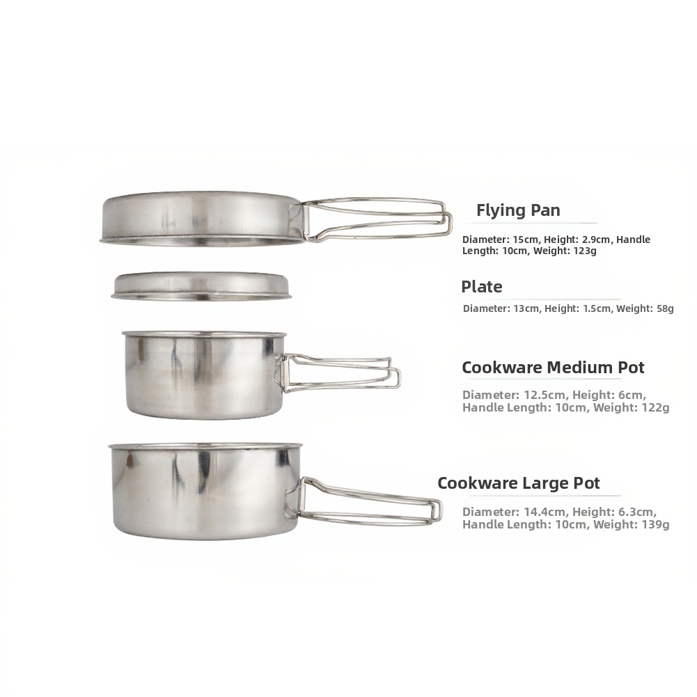 Outdoor Cooking Set 4-Piece St - огляд і ціна Nesting Camping Cooking Set