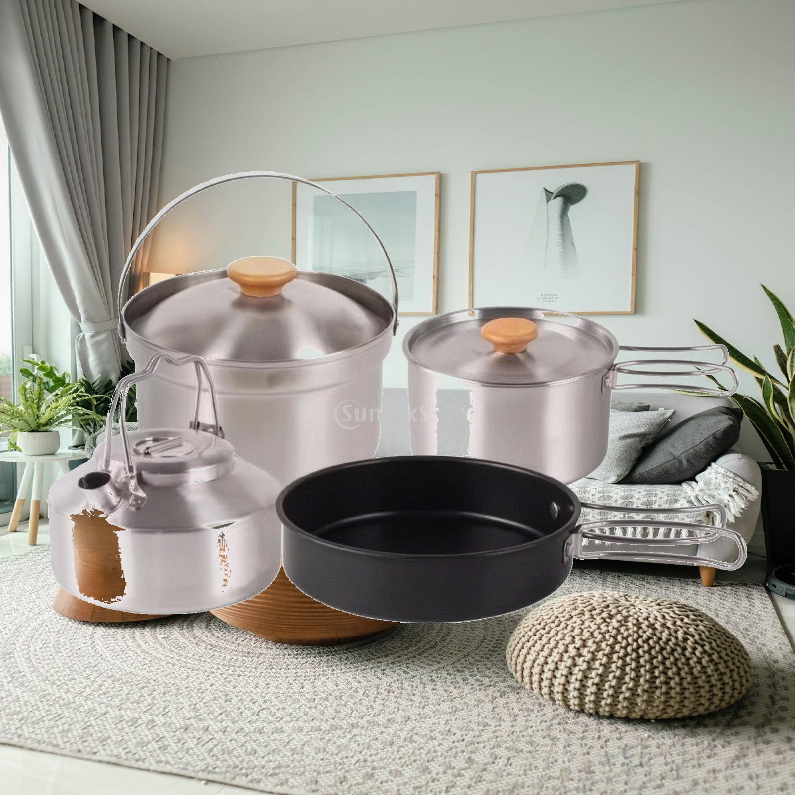 4 Pieces Stainless Steel Camp  - огляд і ціна Nesting Camping Cooking Set