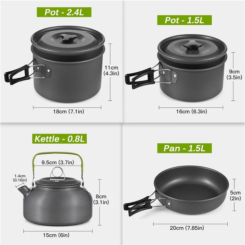 Portable Camping Cookware Set  - огляд і ціна Nesting Camping Cooking Set