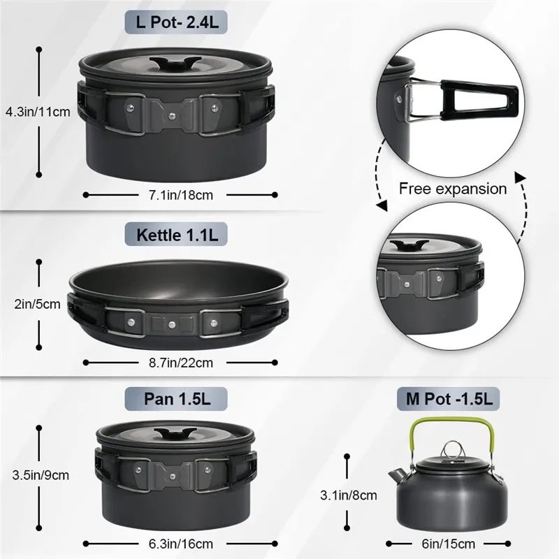 Portable Camping Cookware Set  - огляд і ціна Nesting Camping Cooking Set