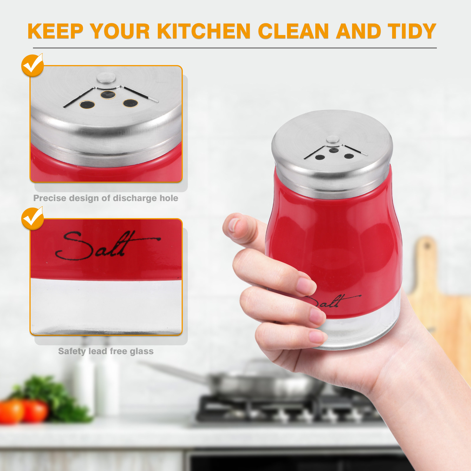 2Pcs Glass Salt Shaker Set Sta - огляд і ціна Camping With Cooking