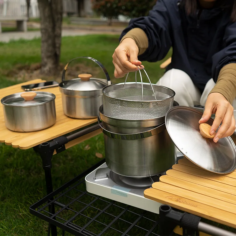2026 New Outdoor Stainless Ste - огляд і ціна Camping Cooking Set With Bag